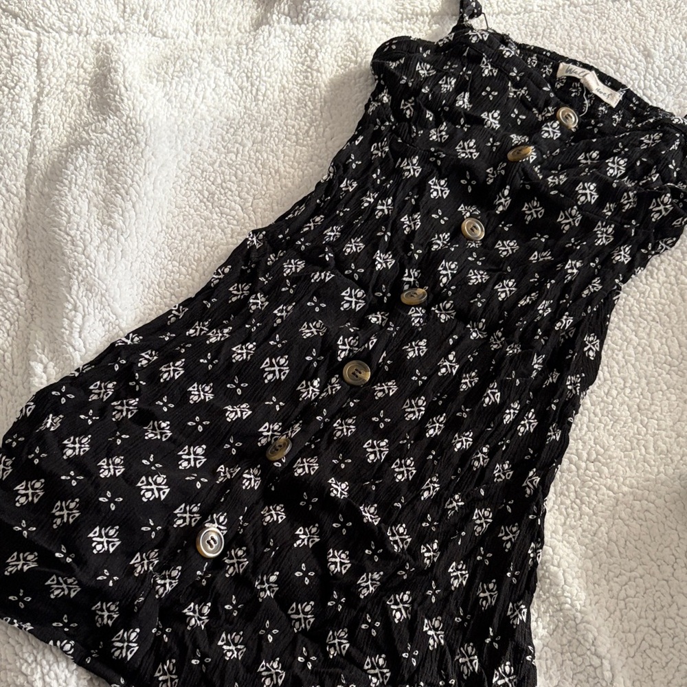 Black and White Button-Up Dress
